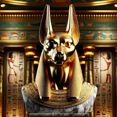 Anubis 2023 gold bust marble