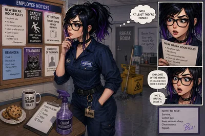 Janitor Blu break room single