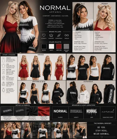 NORMAL Apparel Founder brand sheet