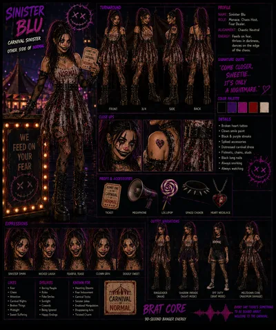Sinister Blu 2026 carnival sheet